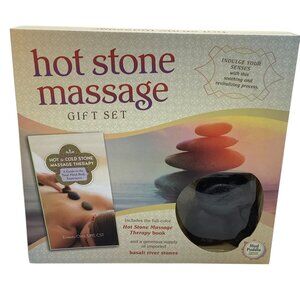 Hot Stone Massage Gift Set Mud Puddle Therapy Book Basalt River Stones Ortiz NEW